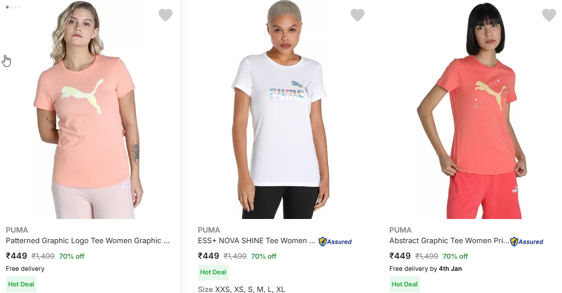 Image of PUMA Patterned Graphic Logo Tee Women T-Shirt Starting Price @ ₹449