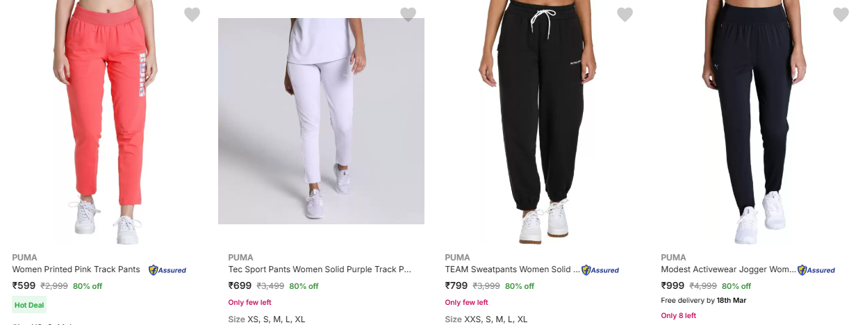 Image of PUMA Women Track Pents Minimum 80% Discount