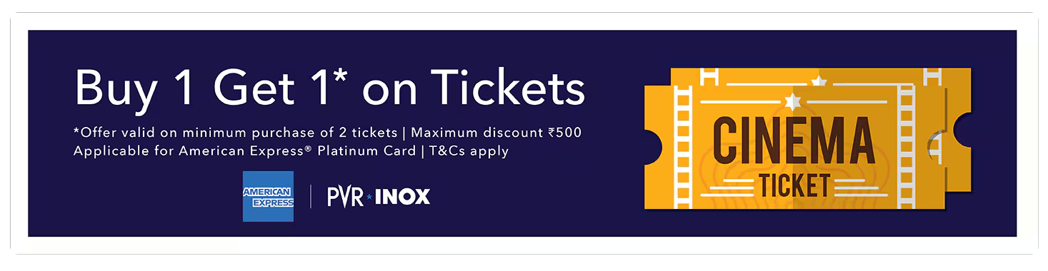 Image of PVR Cinema Offers: American Express Buy 1 Get 1 on Tickets