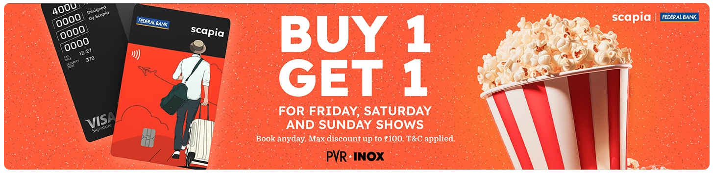 Image of PVR Cinema Offers: Buy 1 Get 1 on Ticket