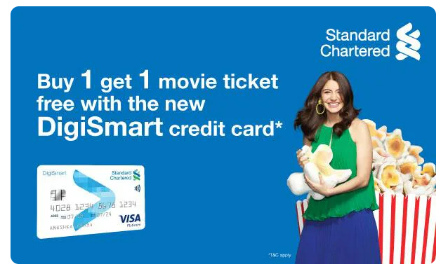 Image of PVR Cinema Offers: Buy 1 Get 1 with Standard Chartered Bank