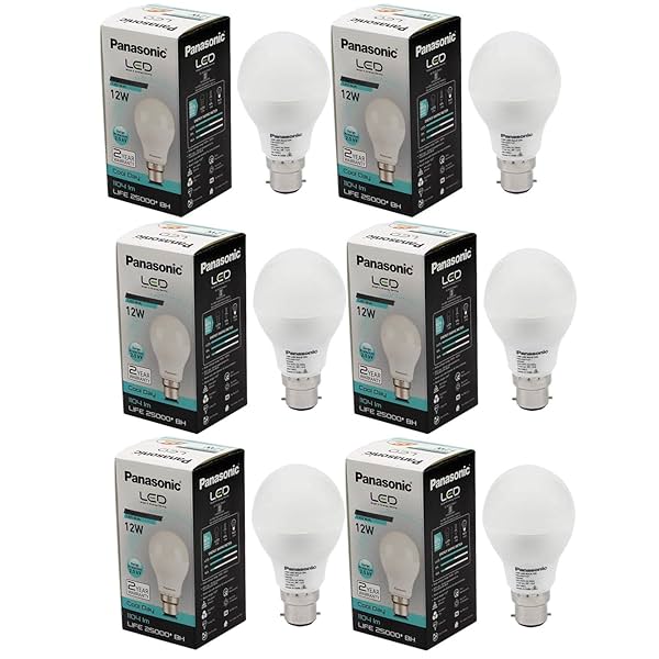 Image of Panasonic B22 led Cool Day Light Bulb (12W) Pack of 6