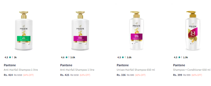 Image of Pantene Shampo.Up-to 64% Discount