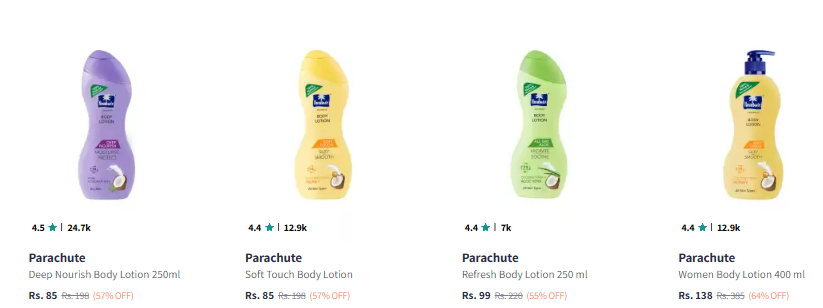 Image of Parachute Advansed Deep Nourish Body Lotion Starting at ₹85