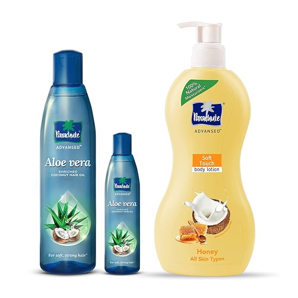 Image of Parachute Soft Lotion & Aloe Hair Oil Combo