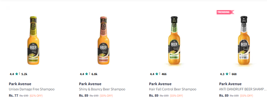 Image of Park Avenue Beer Shampoo starting at ₹77