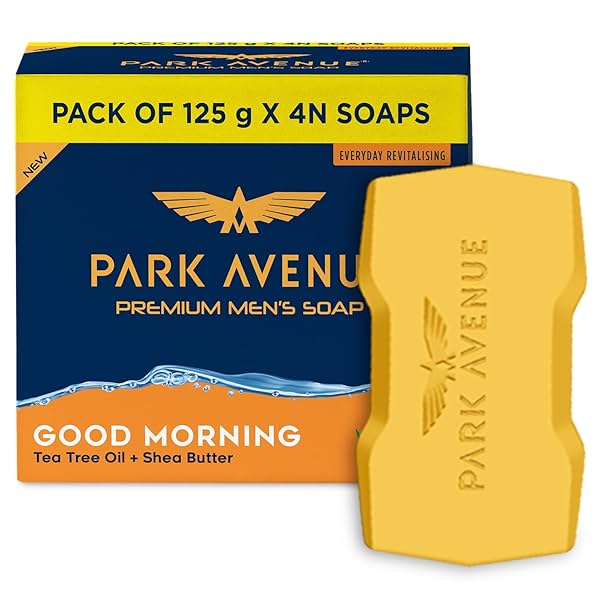 Image of Park Avenue Premium Men’s Soaps for Bath – Good Morning | 125g (Pack of 4) |