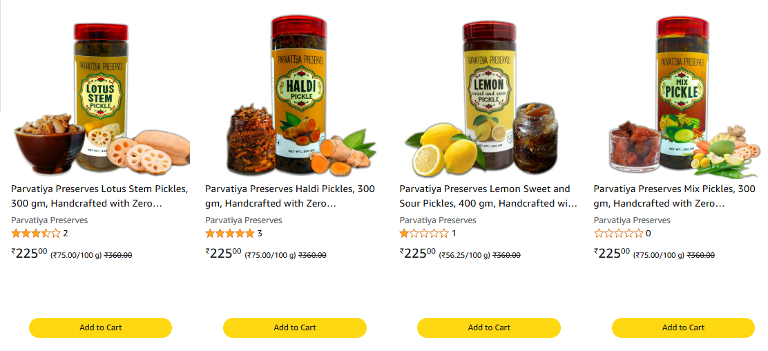 Image of Parvatiya Preserves Pickle Buy One Get One Free