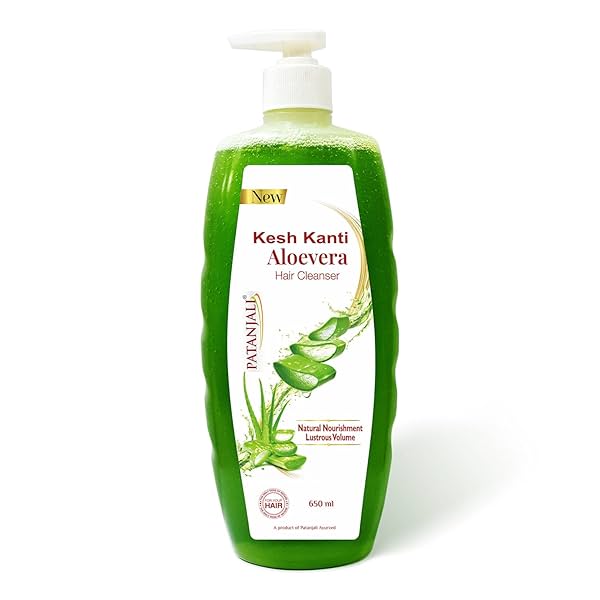 Image of Patanjali Kesh Kanti Aloevera Hair Cleanser 650 Ml