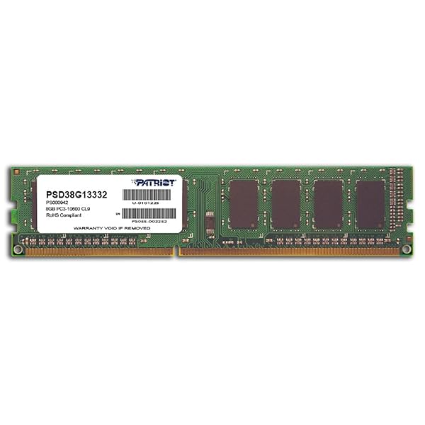 Image of Patriot Memory DDR3 1333Mhz CL9 Desktop Memory 8GB (1x8GB) 1.5V (PSD38G13332)