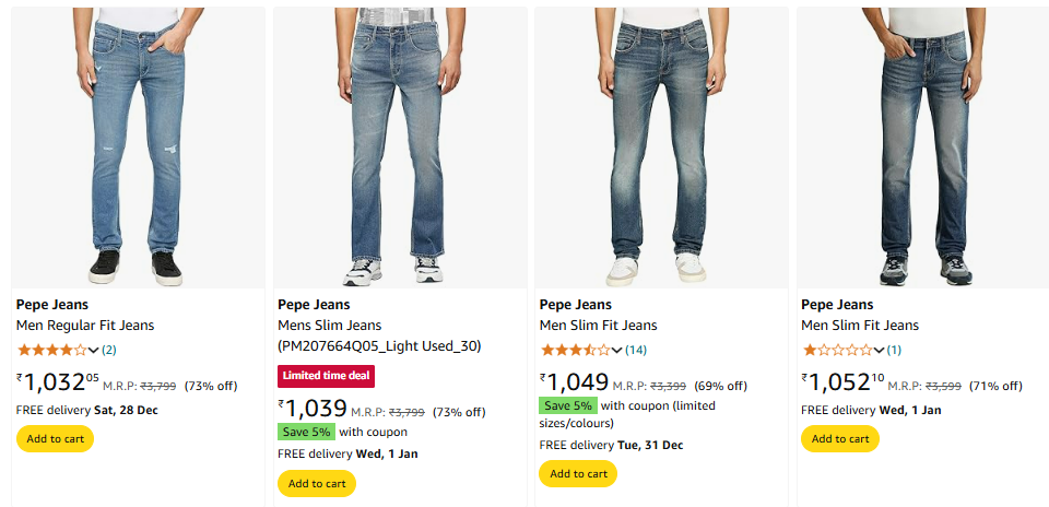 Image of Pepe Jeans Men Jeans min. 60-73% Discount