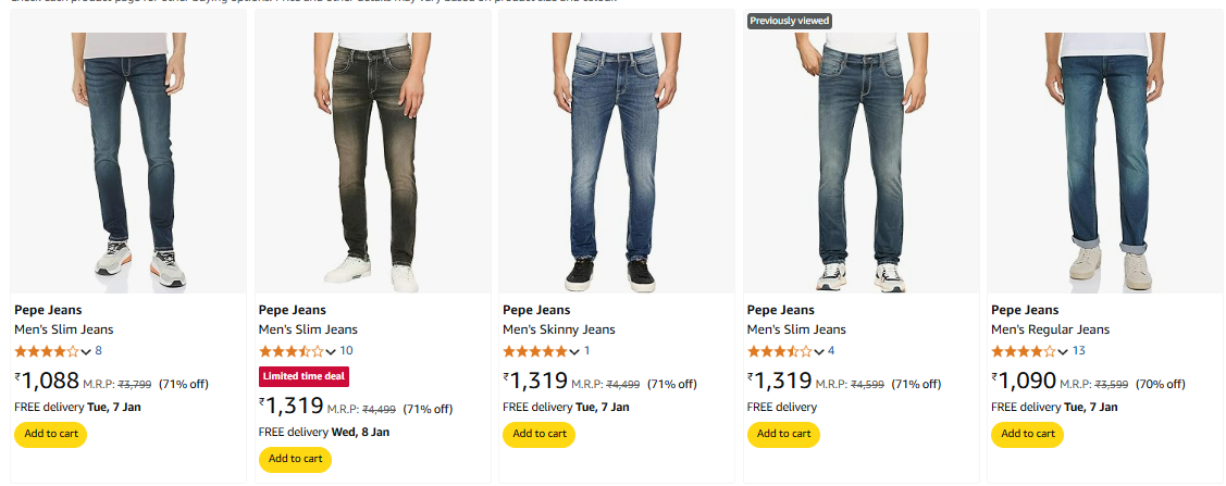 Image of Pepe Jeans Men's Jeans minimum 71% Discount