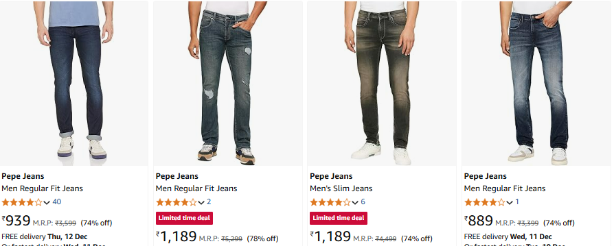 Image of Pepe Jeans Men's Slim Jeans up to 78% Discount 