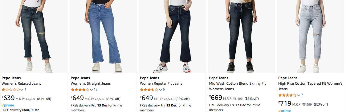 Image of Pepe Jeans Women's Straight Jeans up to 84% Discount 