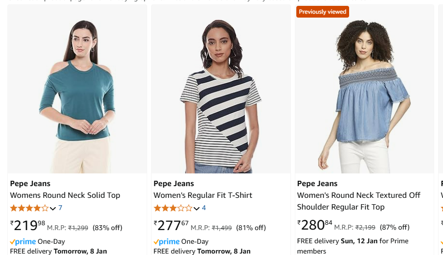 Image of Pepe jeans Women Tops & t-shirts Min. 70% Discount 