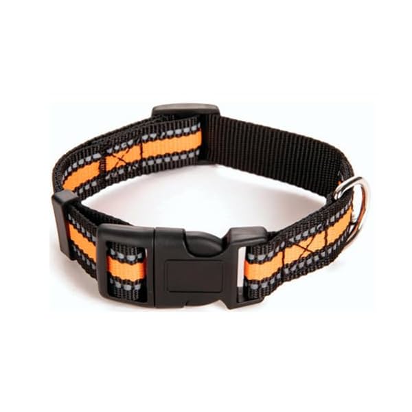 Image of Petbabas Reflective Adjustable Pet Collar for Dogs and Cats - Durable Nylon Strap with Heavy-Duty Buckle 