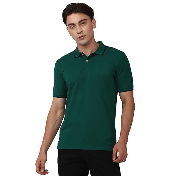 Image of Peter England Men Slim Fit Polo T-Shirt