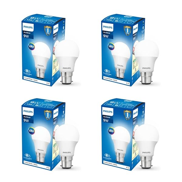 Image of Philips 9W Multipack B22 LED Cool Day White Bulb Pack of 4 Ace Saver