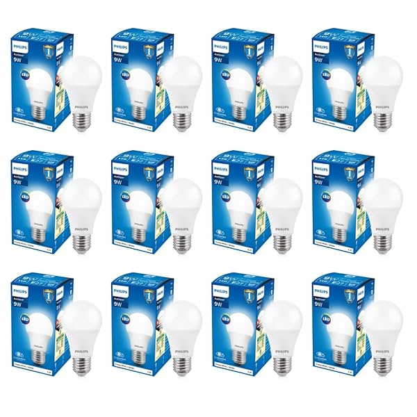 Image of Philips Base E27 9-Watt LED Bulb (Pack of 12)