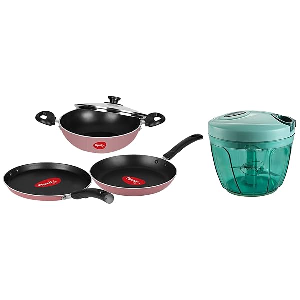 Image of Pigeon Aluminium Cookware Set with Lid and 3 Blades Chopper