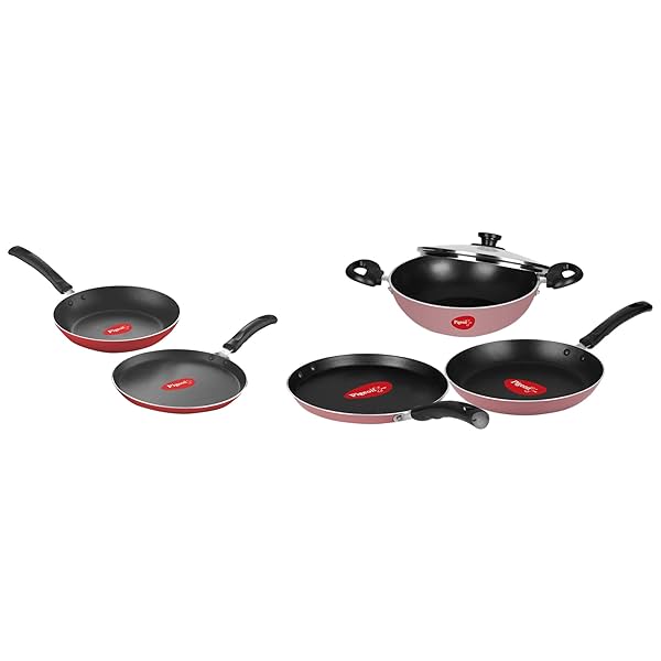 Image of Pigeon Basics Non Stick Aluminium Non Induction Base Cookware Set