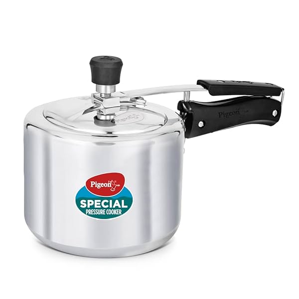 Image of Pigeon by Stovekraft 12261 Induction Base Inner Lid Aluminium Pressure Cooker, 3L, Silver