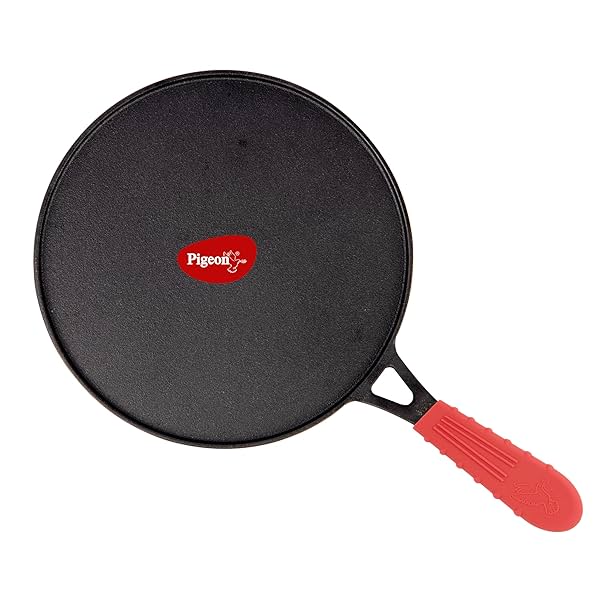 Image of Pigeon by Stovekraft Pre-Seasoned Cast Iron Concave Tawa 26 cm