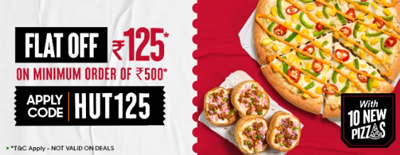 Image of Pizza Hut Coupon : Flat ₹125 on order of ₹500