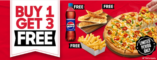 Image of Pizza Hut Offers : Buy 1 and Get 3 Free