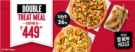 Image of Pizza Hut Offers : Meal for 2 with Pizza & Classic Bread Stix