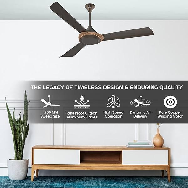 Image of Polycab Superb Neo 1200mm Star Rated, High Air Delivery Ceiling Fan For Home |.