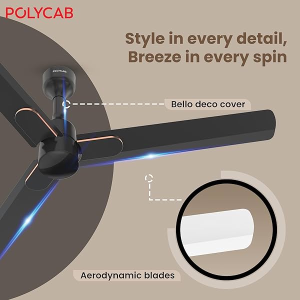 Image of Polycab Wizzy Neo DLX 1200mm BLDC Remote Ceiling fan