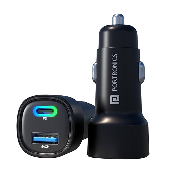 Image of Portronics 80W Dual Output Fast Car Charger