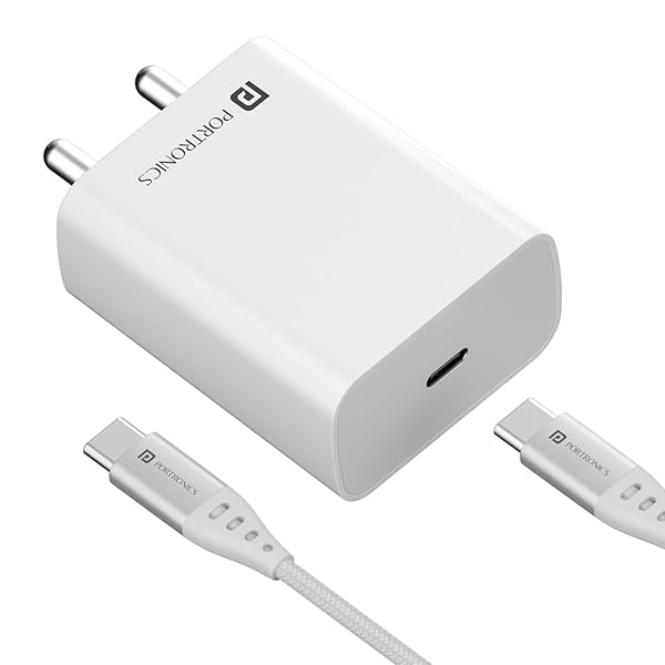 Image of Portronics Adapto 25 Pro 25W Fast Charging Type C Adapter with Type C 