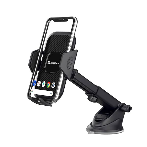 Image of Portronics Clamp M Car Mobile Holder with 360° Rotation