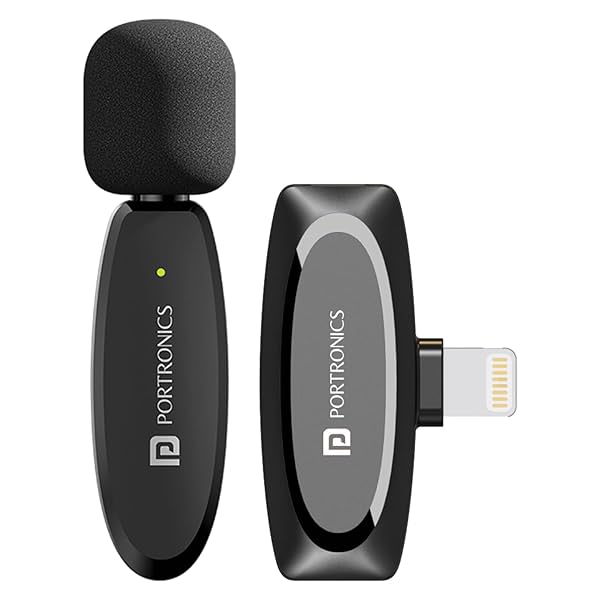 Image of Portronics Dash 7 Omnidirectional 8 Pin Wireless Microphone.