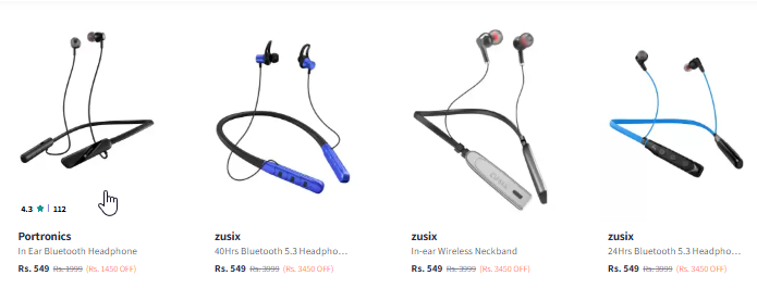 Image of Portronics Harmonics Z10 In Ear Bluetooth Headphone Starting Price @ ₹549