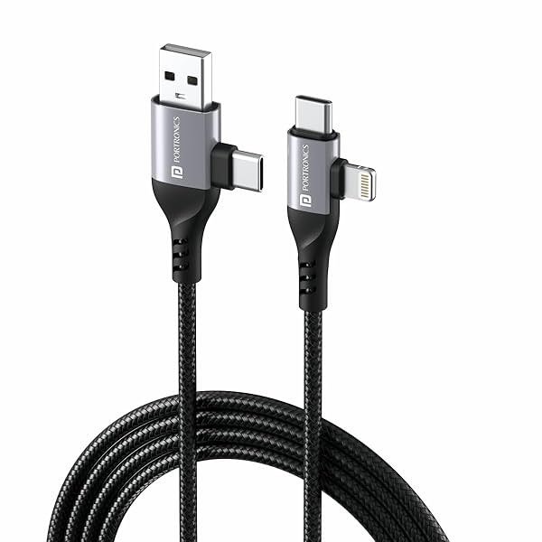 Image of Portronics Konnect 4-in-1 Nylon Braided Cable