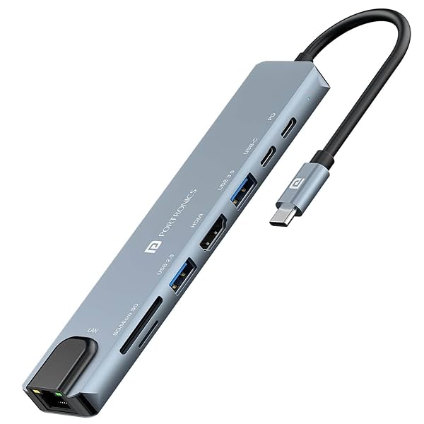 Image of Portronics Mport 8 USB-C Hub (8-in-1) with 4K 30Hz HDMI