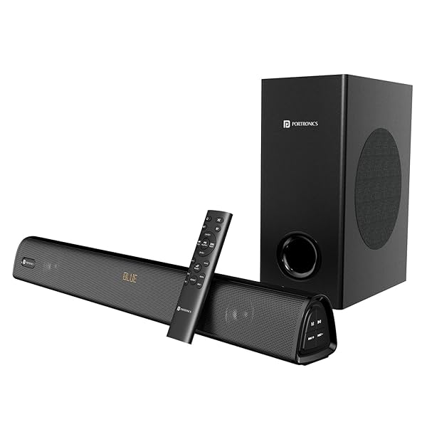 Image of Portronics Pure Sound 106 | 120W Bluetooth Soundbar with Wired Subwoofer for Deep Bass, 2.1 Channel