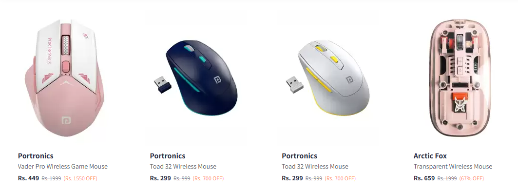 Image of Portronics Wireless Mouse at Minimum 60% Discount 