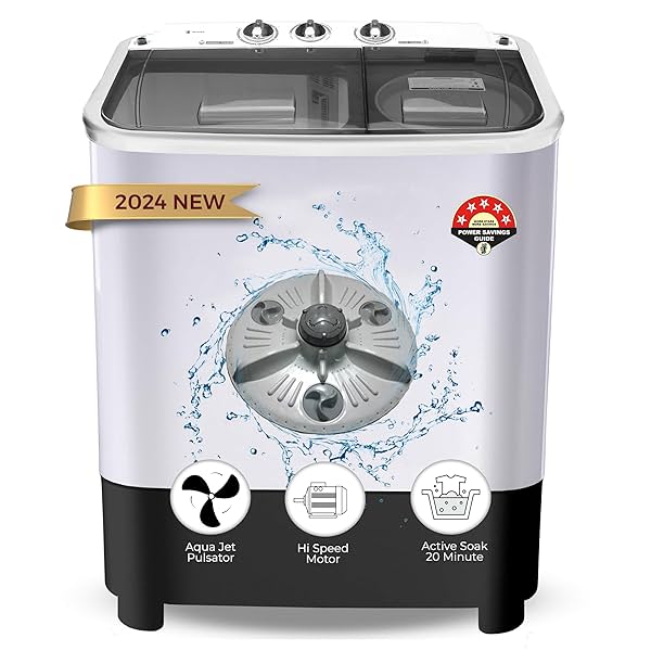 Image of Power Guard 7.5 kg 5 Star Semi-Automatic Top Loading Washing Machine 