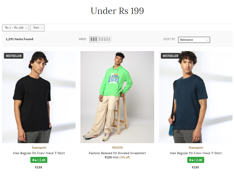 Image of Premium Men's Clothing @ Under ₹199