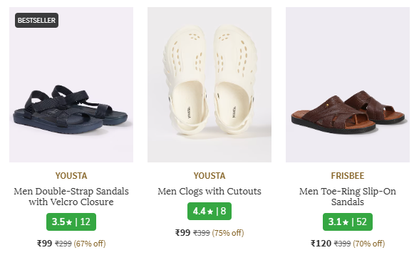 Image of Premium Men's Slipper & Clogs Starting at just ₹99