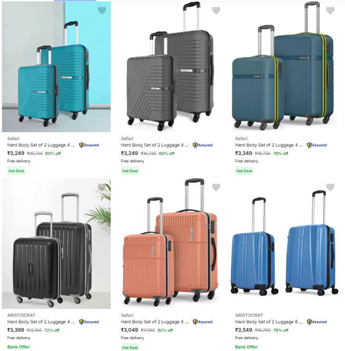 Image of Premium Suitcases (Pack of 2) @ Up to 80% Discount