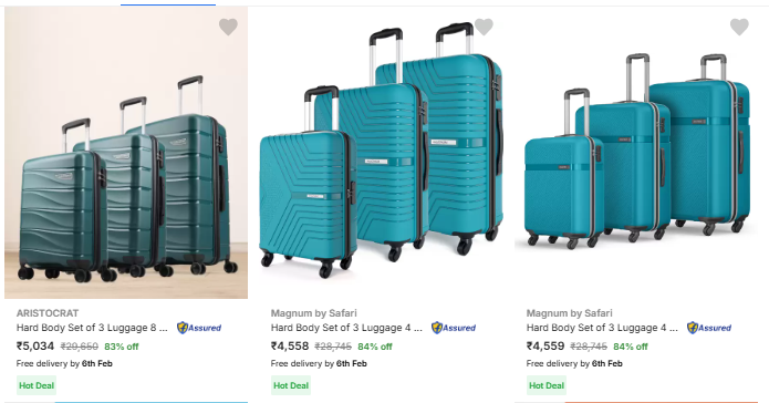 Image of Premium Suitcases (Pack of 3) @ Up to 84% Discount