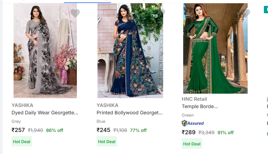 Image of Premium Women's Sarees Under ₹299