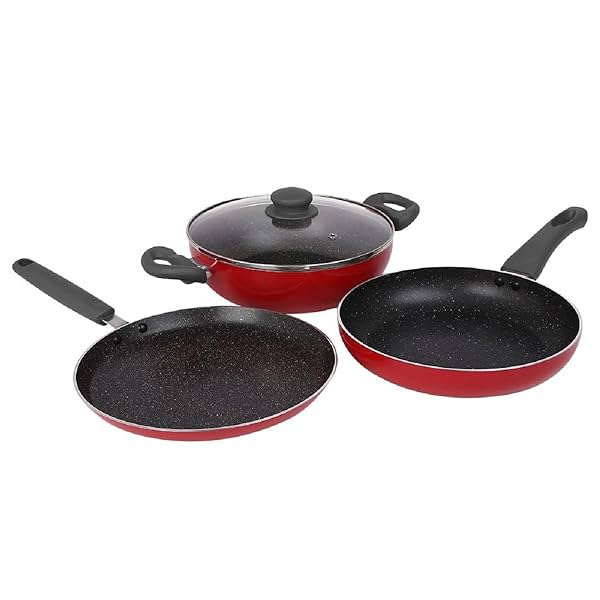 Image of Prestige Omega Deluxe Granite Non-Stick Cookware 3 Pc Set