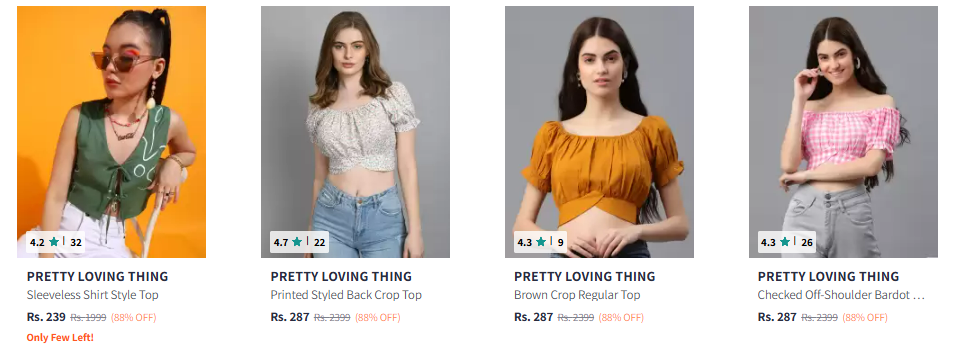 Image of Pretty Loving Thing Women's crop top Minimum 80% Discount