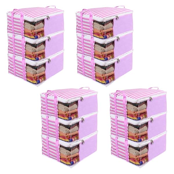 Image of PrettyKrafts™ Presents Non Woven Saree Cover Storage Bags for Clothes with Combo Offer Saree Organizer for Wardrobe